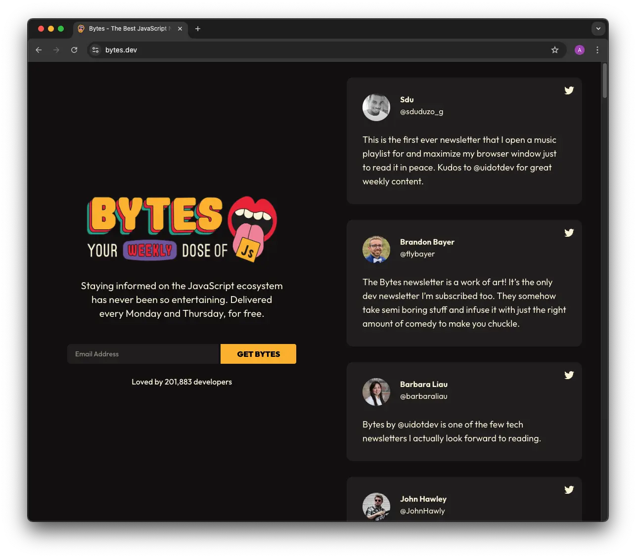 JavaScript Bytes